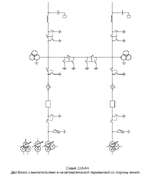 Схема 110 - 4Н, с выключателями и неавтоматической перемычкой со стороны линий